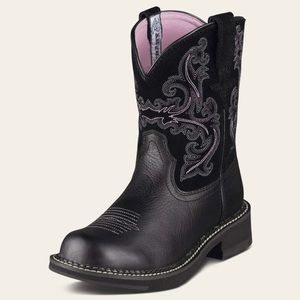 Black Ariat Round Toe Western Style Cowgirl Boot